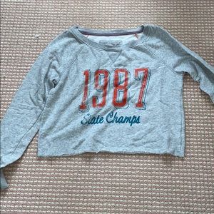 Grey cropped crew neck